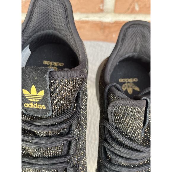 Men\'s Adidas Tubular Black and Gold Sparkle Athletic Sneaker Size 5